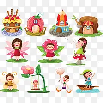 可爱童话卡通矢量矢量素材-空若网 可爱童话卡通矢量矢量素材-空若网