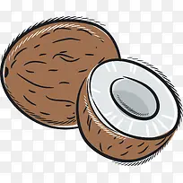 夏季水果手绘椰子-空若网 夏季水果手绘椰子-空若网