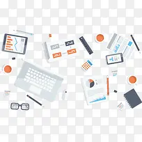 扁平办公室室用品素材-空若网 扁平办公室室用品素材-空若网