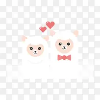 卡通情侣动物免抠素材-空若网 卡通情侣动物免抠素材-空若网