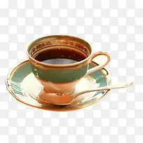 一杯咖啡和一把银色勺子-空若网 一杯咖啡和一把银色勺子-空若网