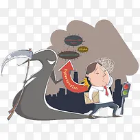 矢量死神跟着乱穿马路的人-空若网 矢量死神跟着乱穿马路的人-空若网