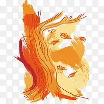 秋季橘色大树笔刷-空若网 秋季橘色大树笔刷-空若网