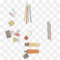 卡通手绘学习用品-空若网 卡通手绘学习用品-空若网