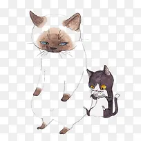 水彩喵咪卡通画-空若网 水彩喵咪卡通画-空若网