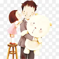 高清摄影卡通父女两-空若网 高清摄影卡通父女两-空若网