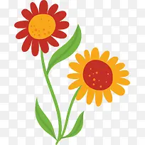 手绘多彩花朵叶子-空若网 手绘多彩花朵叶子-空若网