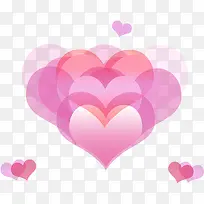 紫红色心形叠加-空若网 紫红色心形叠加-空若网