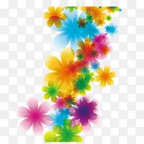 彩色梦幻花朵线条-空若网 彩色梦幻花朵线条-空若网