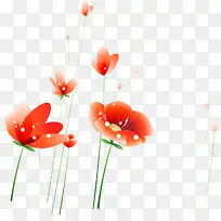 红色手绘花朵-空若网 红色手绘花朵-空若网