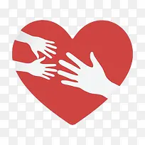 红色爱心里的手掌PNG-空若网 红色爱心里的手掌PNG-空若网