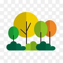 扁平化秋季树木矢量图-空若网 扁平化秋季树木矢量图-空若网