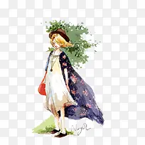 手绘插画美少女-空若网 手绘插画美少女-空若网