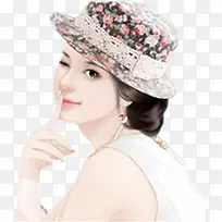 戴帽子的时尚少女手绘-空若网 戴帽子的时尚少女手绘-空若网