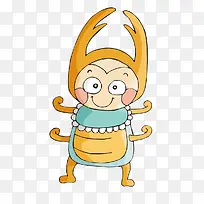 手绘黄色甲虫-空若网 手绘黄色甲虫-空若网