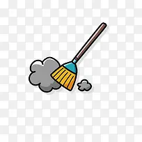 矢量卡通扁平化扫帚清洁标志png-空若网 矢量卡通扁平化扫帚清洁标志png-空若网