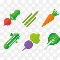 顺序排列的手绘蔬菜-空若网 顺序排列的手绘蔬菜-空若网