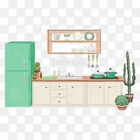 小清新厨房装修-空若网 小清新厨房装修-空若网