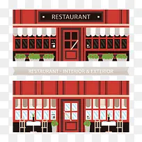 矢量红色餐厅-空若网 矢量红色餐厅-空若网