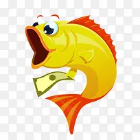 卡通大嘴巴鱼矢量图-空若网 卡通大嘴巴鱼矢量图-空若网