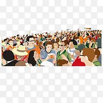 人山人海扁平化-空若网 人山人海扁平化-空若网