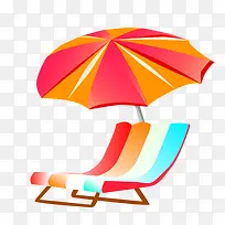 橙色卡通沙滩椅装饰图案-空若网 橙色卡通沙滩椅装饰图案-空若网