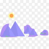 扁平化山脉太阳-空若网 扁平化山脉太阳-空若网