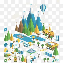 扁平化海报建筑-空若网 扁平化海报建筑-空若网