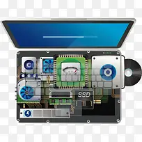 矢量笔记本电脑与透视配件-空若网 矢量笔记本电脑与透视配件-空若网