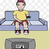 男孩子看电视-空若网 男孩子看电视-空若网