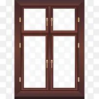 红色木窗矢量素材-空若网 红色木窗矢量素材-空若网