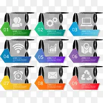 数字1到9信息图表-空若网 数字1到9信息图表-空若网