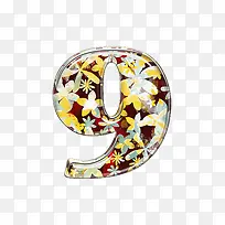 小黄花字母数字 9-空若网 小黄花字母数字 9-空若网