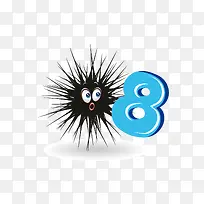 黑色的怪物抓住数字8免抠素材-空若网 黑色的怪物抓住数字8免抠素材-空若网