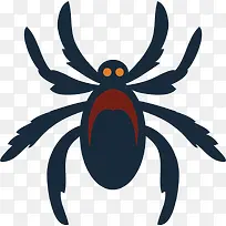 对称的深蓝色织网昆虫-空若网 对称的深蓝色织网昆虫-空若网