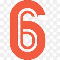 浅红色数字6-空若网 浅红色数字6-空若网