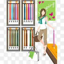 时尚女性插画矢量图-空若网 时尚女性插画矢量图-空若网