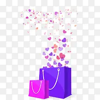 矢量爱心飘进购物袋中插图-空若网 矢量爱心飘进购物袋中插图-空若网