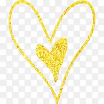 金色闪耀线条爱心-空若网 金色闪耀线条爱心-空若网