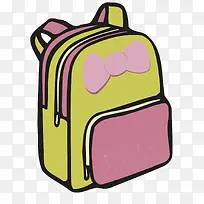 彩色矢量质感卡通书包-空若网 彩色矢量质感卡通书包-空若网