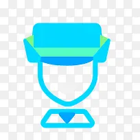 蓝色扁平化交警元素-空若网 蓝色扁平化交警元素-空若网