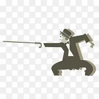 矢量卡通创意复古卓别林拐杖电影-空若网 矢量卡通创意复古卓别林拐杖电影-空若网