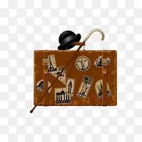 旧箱子复古箱子拐杖卓别林-空若网 旧箱子复古箱子拐杖卓别林-空若网