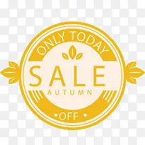 金色圆形秋季促销标签-空若网 金色圆形秋季促销标签-空若网