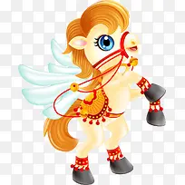 手绘卡通背着翅膀的小马-空若网 手绘卡通背着翅膀的小马-空若网