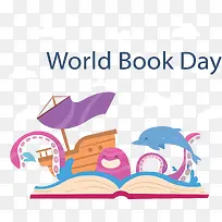 彩色扁平化书中海洋生物-空若网 彩色扁平化书中海洋生物-空若网