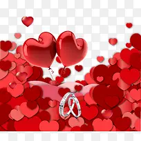 免抠红色爱心钻戒情人节装饰-空若网 免抠红色爱心钻戒情人节装饰-空若网