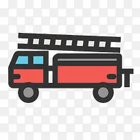 扁平化消防车PNG下载-空若网 扁平化消防车PNG下载-空若网