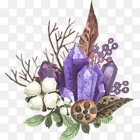 水彩画的宝石花-空若网 水彩画的宝石花-空若网