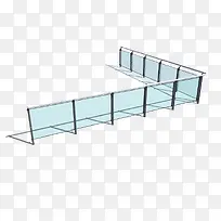 立体广场方形玻璃护栏模型-空若网 立体广场方形玻璃护栏模型-空若网